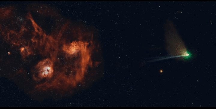 Estrela em chamas e Grande Nebulosa de Órion nas imagens astronômicas ...