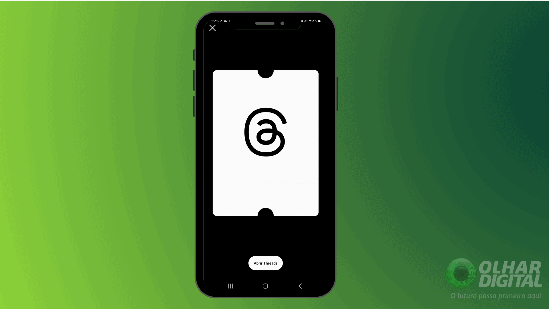 Imagem mostrando o convite do Threads