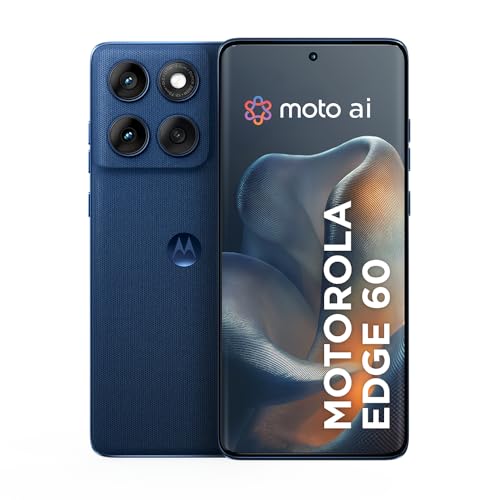 Smartphone Motorola Edge 60 5G - 512GB 24GB (12GB RAM+12GB Ram Boost) Tela Quad-Curve moto AI 50MP Sony Camera ultrarresistencia militar IP68 + IP69 - Azul Marinho